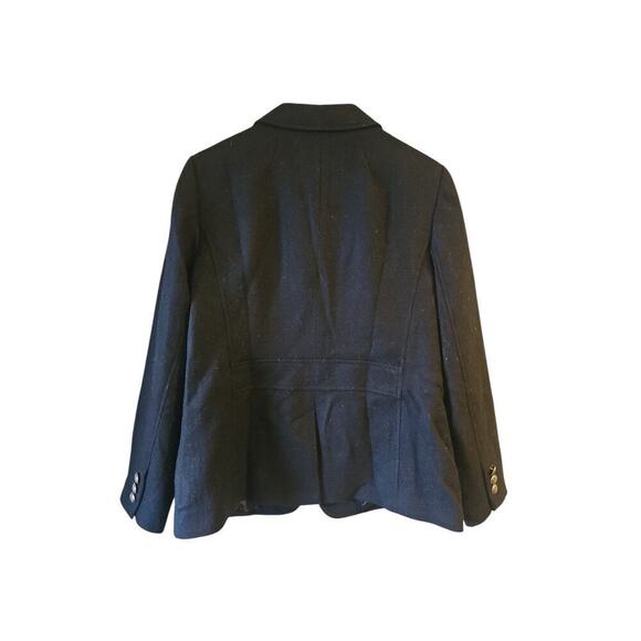 Talbots black wool blend blazer sz 10 Double silver buttons lined - Picture 2 of 6